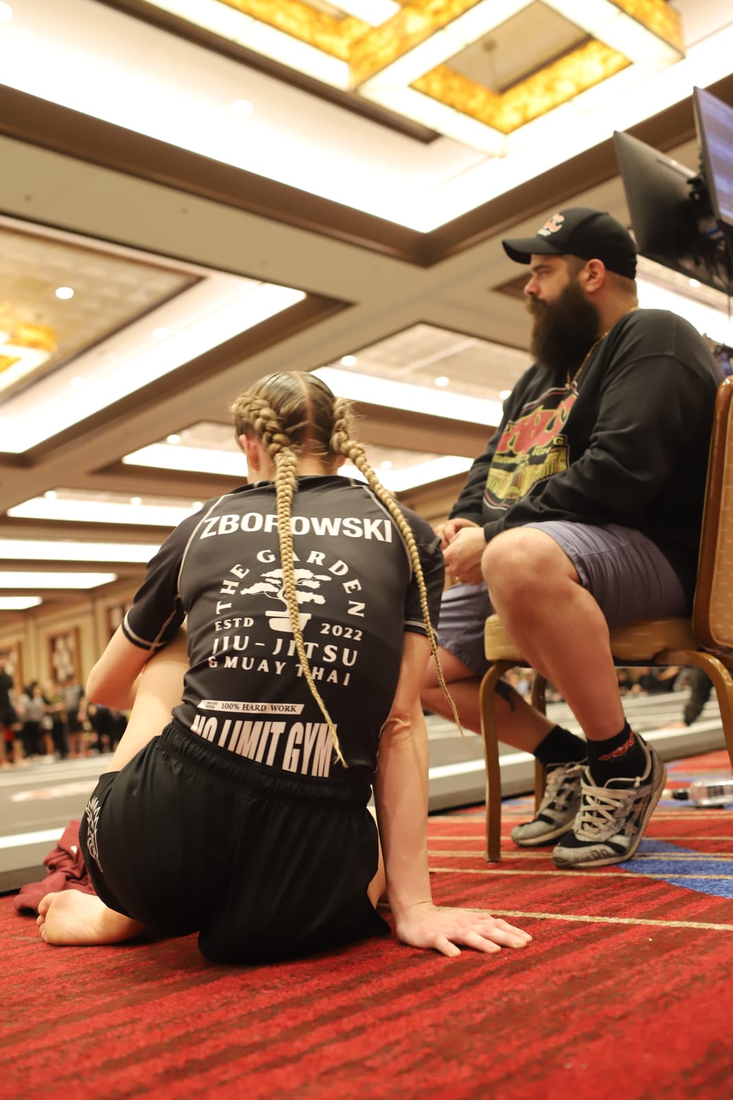 Jay Regalbuto coaching Molli from the corner at an ADCC Open in New Jersey